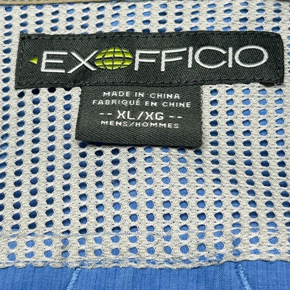 Exofficio Fishing Shirt Men’s  Blue Vented Quick Dry Size XL - Picture 8 of 9